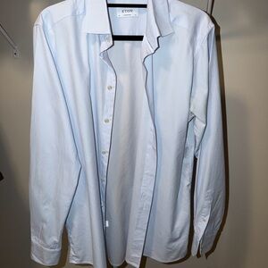 Eton Pale Blue Men's Dress Shirt with Subtle Texture